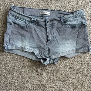Pinstripe Denim Shorts